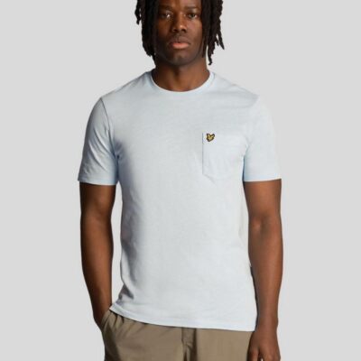 Lyle & Scott Pure Cotton Pocket Crew Neck T-Shirt Blue | Mens Tops & T-shirts