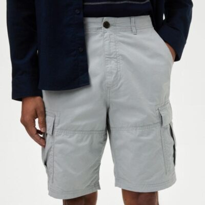 M&S Collection Pure Cotton Cargo Shorts Light Grey | Mens Shorts