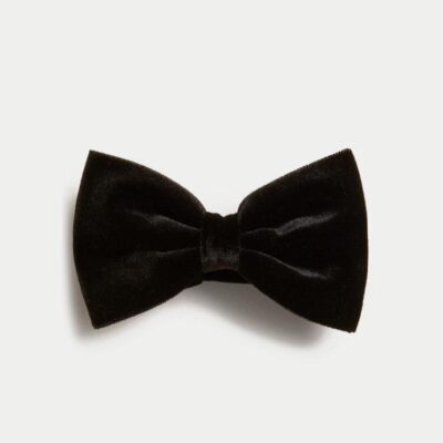 M&S Collection Velvet Bow Tie Black | Mens Ties