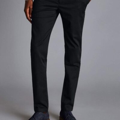 Charles Tyrwhitt Slim Fit Chinos Black | Mens Trousers