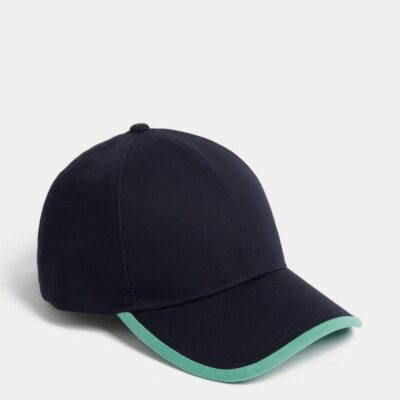 M&S Collection Pure Cotton Baseball Cap Navy Mix | Mens Hats