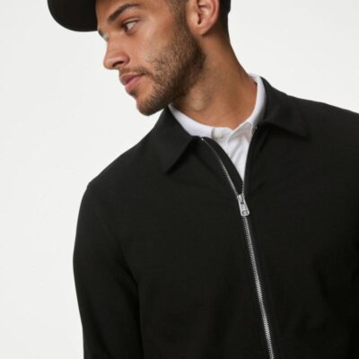 Autograph Cotton Rich Overshirt Black | Mens Coats & Jackets