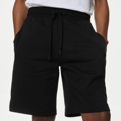 M&S Collection Cotton Rich Oversized Jersey Shorts Black | Mens Shorts