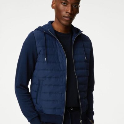 Autograph Quilted Hoodie Dark Navy | Mens Hoodies & Sweatshirts