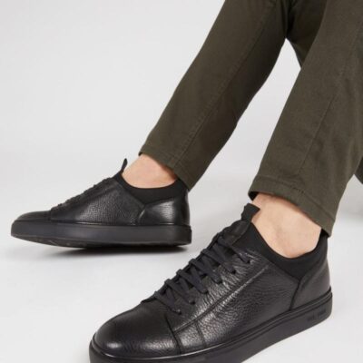 Jones Bootmaker Leather Lace Up Trainers Black | Mens Trainers