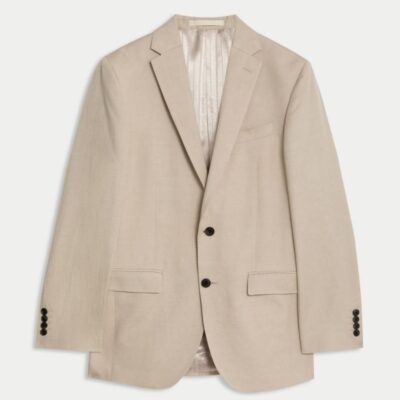 JAEGER Tailored Fit Linen Blend Suit Jacket Stone | Mens Blazers