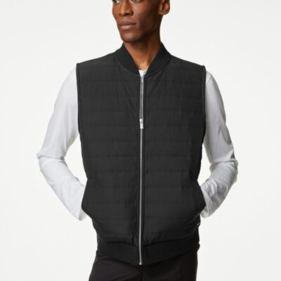 Autograph Cotton Blend Quilted Gilet Black | Mens Coats & Jackets