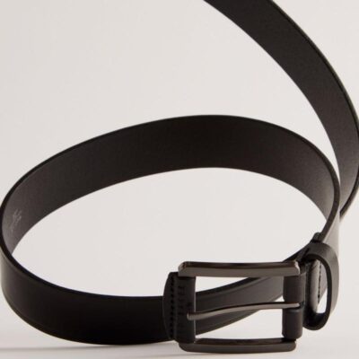 Ted Baker Leather Embossed Belt Black | Mens Belts