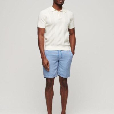 Superdry Linen Rich Shorts Blue Mix | Mens Shorts