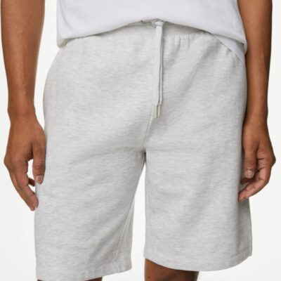 M&S Collection Cotton Rich Oversized Jersey Shorts Light Grey | Mens Shorts