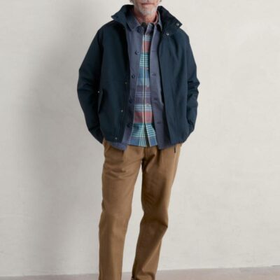 Seasalt Cornwall Cotton Rich Waterproof Mac Navy | Mens Coats & Jackets