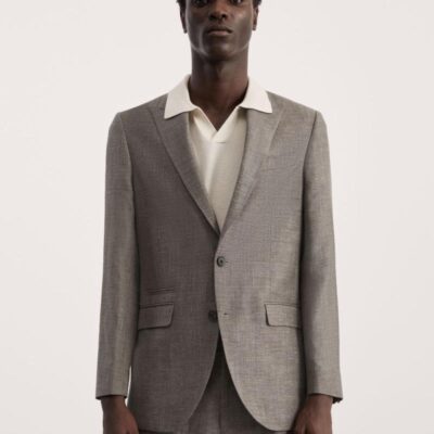 JAEGER Tailored Fit Wool Rich Suit Jacket Taupe | Mens Blazers