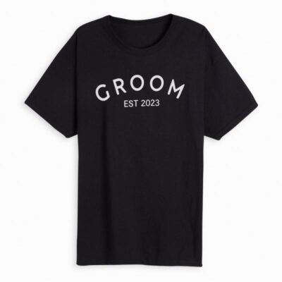 Dollymix Personalised Groom T-Shirt by Dollymix Black | Mens Bags