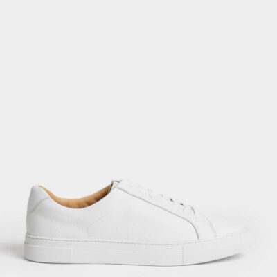 Autograph Leather Lace Up Trainers with Freshfeet™ White | Mens Trainers