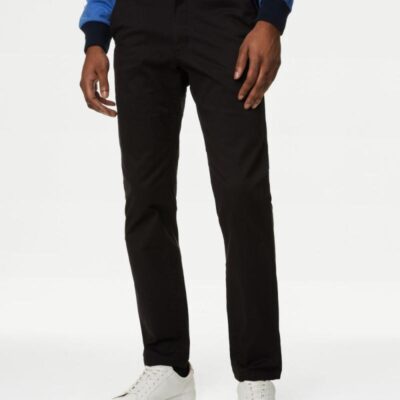 M&S Collection Regular Fit Heritage Chinos Black | Mens Trousers