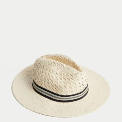 M&S Collection Textured Ambassador Hat Natural Mix | Mens Hats