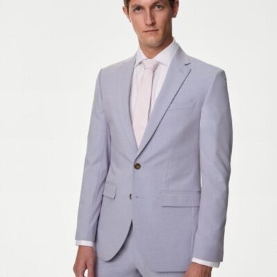 M&S Collection Slim Fit Stretch Suit Jacket Lilac | Mens Blazers