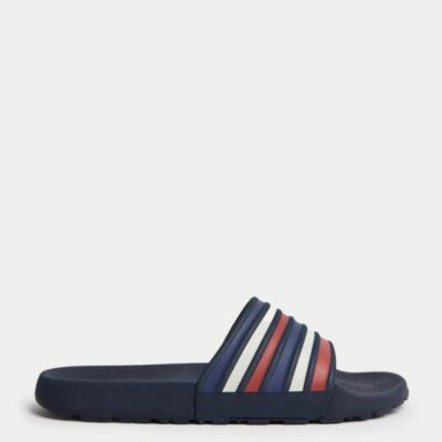 M&S Collection Pool Sliders Navy Mix | Mens Casual Shoes