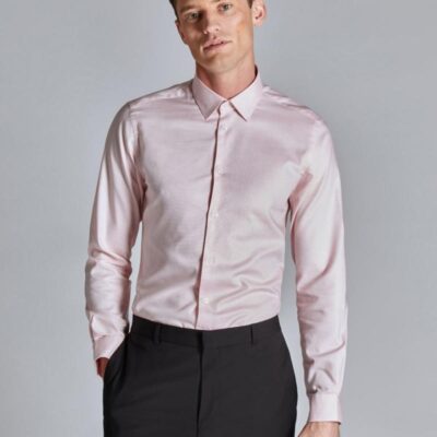 Ted Baker Slim Fit Organic Cotton Dress Shirt Pink | Mens Formal Shirts