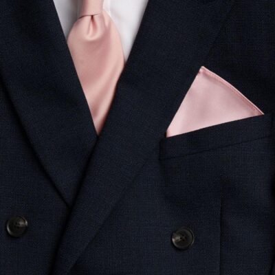 M&S Collection Slim Tie & Pocket Square Set Pale Pink | Mens Ties