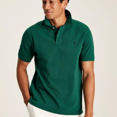 Joules Pure Cotton Pique Polo Shirt Green | Mens Tops & T-shirts