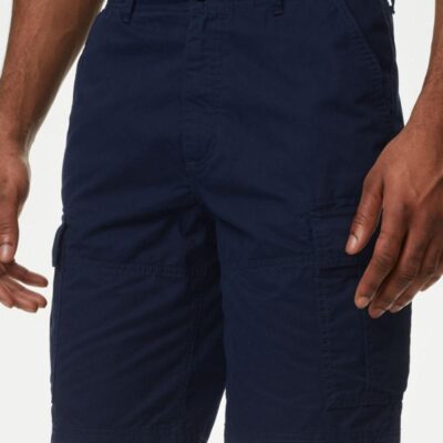 M&S Collection Pure Cotton Cargo Shorts Navy | Mens Shorts