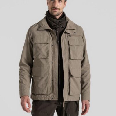 Craghoppers Padded Cargo Overcoat Beige | Mens Coats & Jackets