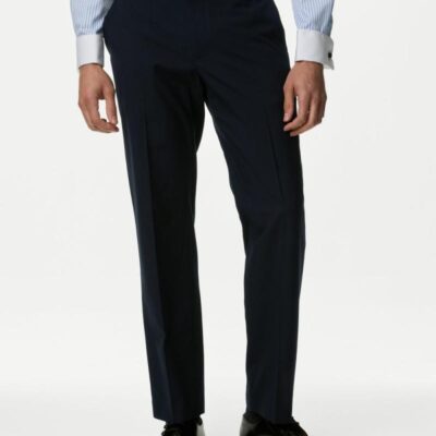 M&S Collection Regular Fit Suit Trousers Navy | Mens Trousers