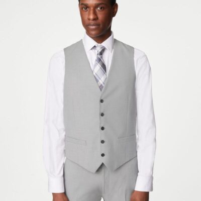 M&S Collection Waistcoat Light Grey | Mens Waistcoats