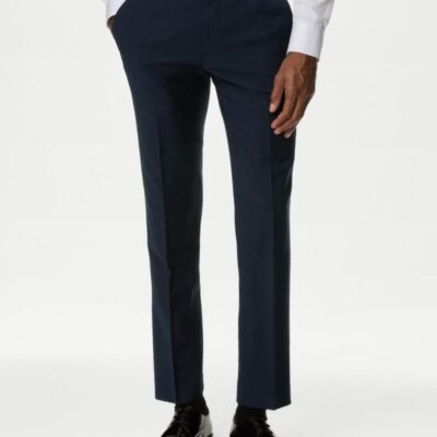 Autograph Slim Fit Performance Stretch Suit Trousers Navy | Mens Trousers