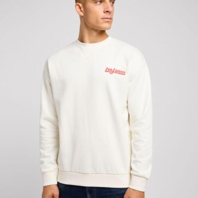 Lee Pure Cotton Logo Graphic Sweatshirt Cream | Mens Hoodies & Sweatshirts