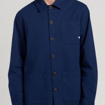 Farah Pure Cotton Utility Overshirt Blue | Mens Shirts