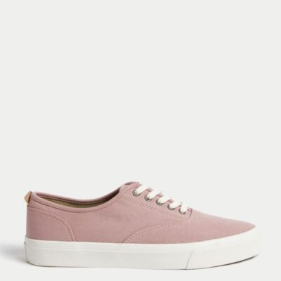 M&S Collection Canvas Pumps Pink | Mens Trainers