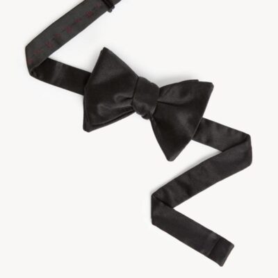 M&S Collection Pure Silk Bow Tie Black | Mens Ties