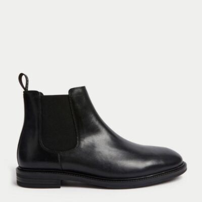 Autograph Leather Pull-On Chelsea Boots Black | Mens Boots