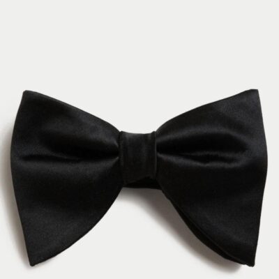 M&S SARTORIAL Pure Silk Bow Tie Black | Mens Ties