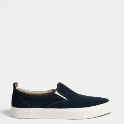 M&S Collection Suede Slip On Pumps Dark Navy | Mens Trainers