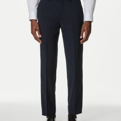 Autograph Tailored Fit Performance Trousers Navy | Mens Trousers