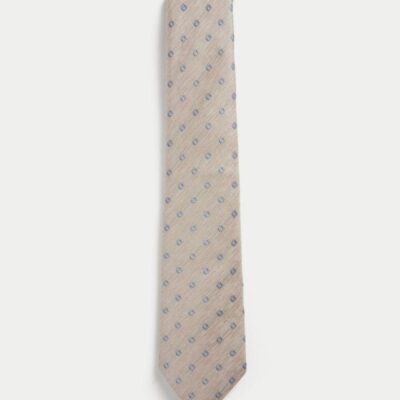 M&S Collection Medallion Silk Rich Tie Neutral | Mens Ties