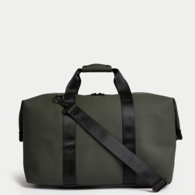 M&S Collection Rubberised Weekend Bag Khaki | Mens Bags