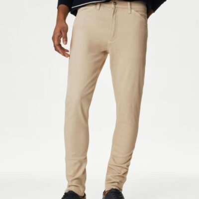 M&S Collection Slim Fit Tea Dyed Recycled Cotton Jean Natural | Mens Trousers