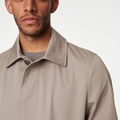 Autograph Cotton Rich Mac with Stormwear™ Taupe | Mens Coats & Jackets