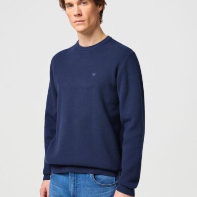 Wrangle Pure Cotton Crew Neck Jumper Navy | Mens Hoodies & Sweatshirts