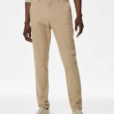 M&S Collection Skinny Fit Stretch Chinos Neutral Brown | Mens Trousers