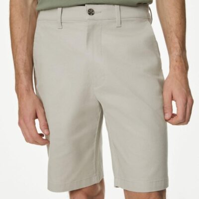 M&S Collection Stretch Chino Shorts Light Stone | Mens Shorts