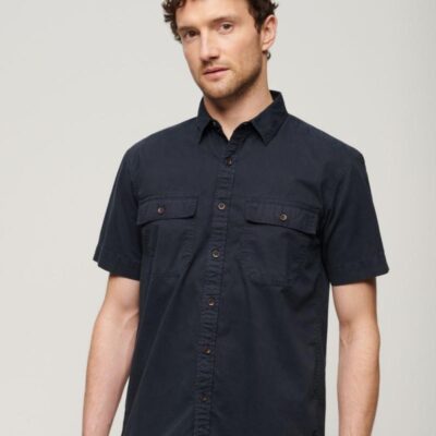 Superdry Pure Cotton Overshirt Navy | Mens Shirts