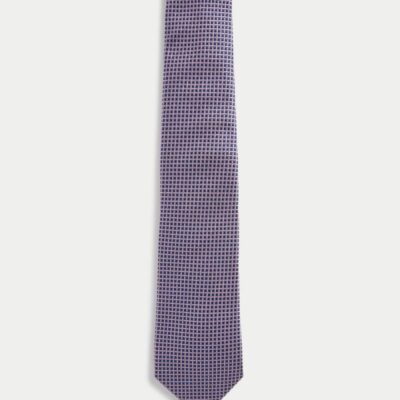 M&S Collection Geometric Pure Silk Tie Pink Mix | Mens Ties