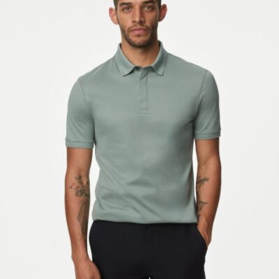 Autograph Pure Supima® Cotton Polo Shirt Petrol Green | Mens Tops & T-shirts