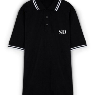 Dollymix Personalised Contrast Polo Shirt Black | Mens Tops & T-shirts